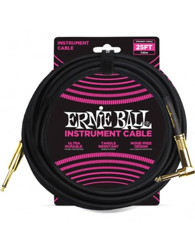 Ernie Ball 6058 Cavo Braided Black/Black 7,62 m Cavi Audio e Adattatori strumenti musicali